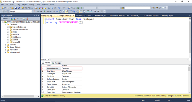 How To Find Random Record In SQL Server